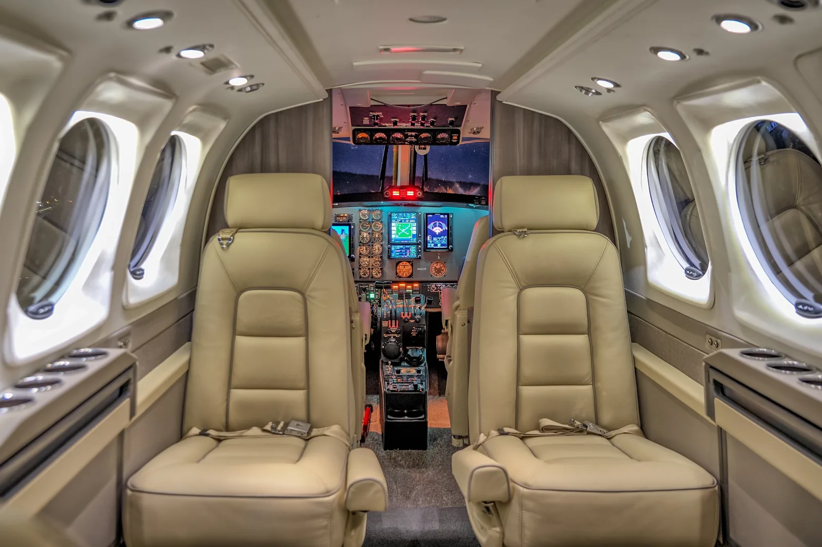PWI King Air 100/200 LED cabin overhead upgrade &mdash; detail